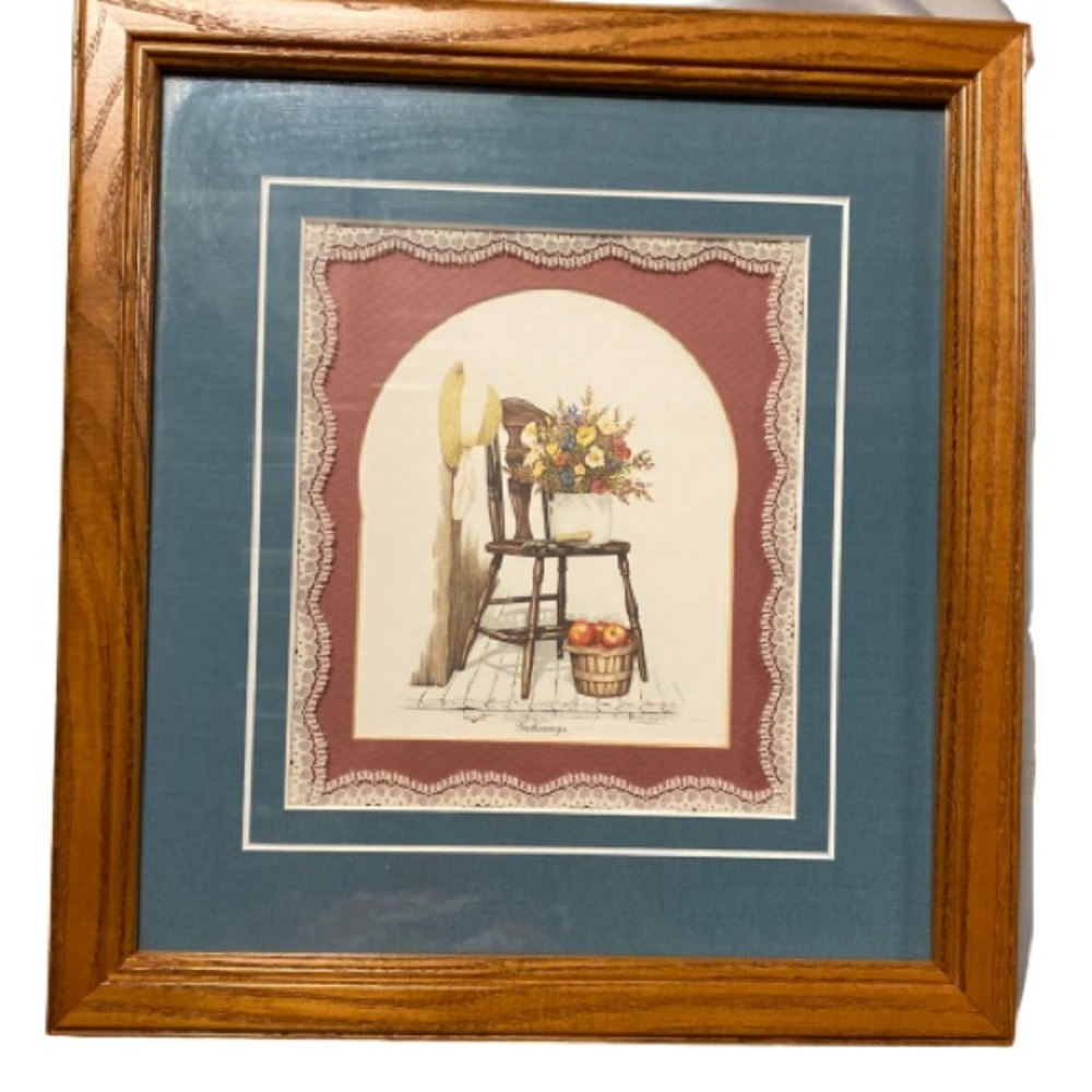 T. PENNINGTON Gatherings Print Framed Basket Fruit